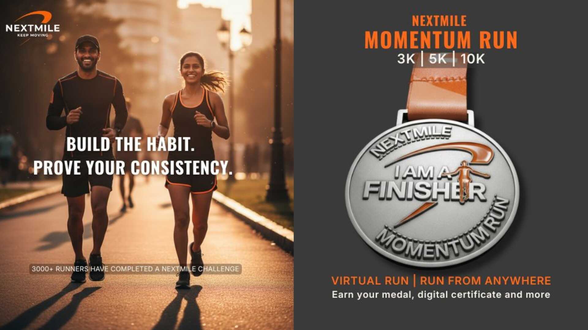 NextMile 3K/5K/10K Challenge - Run Anytime, Earn Your Medal