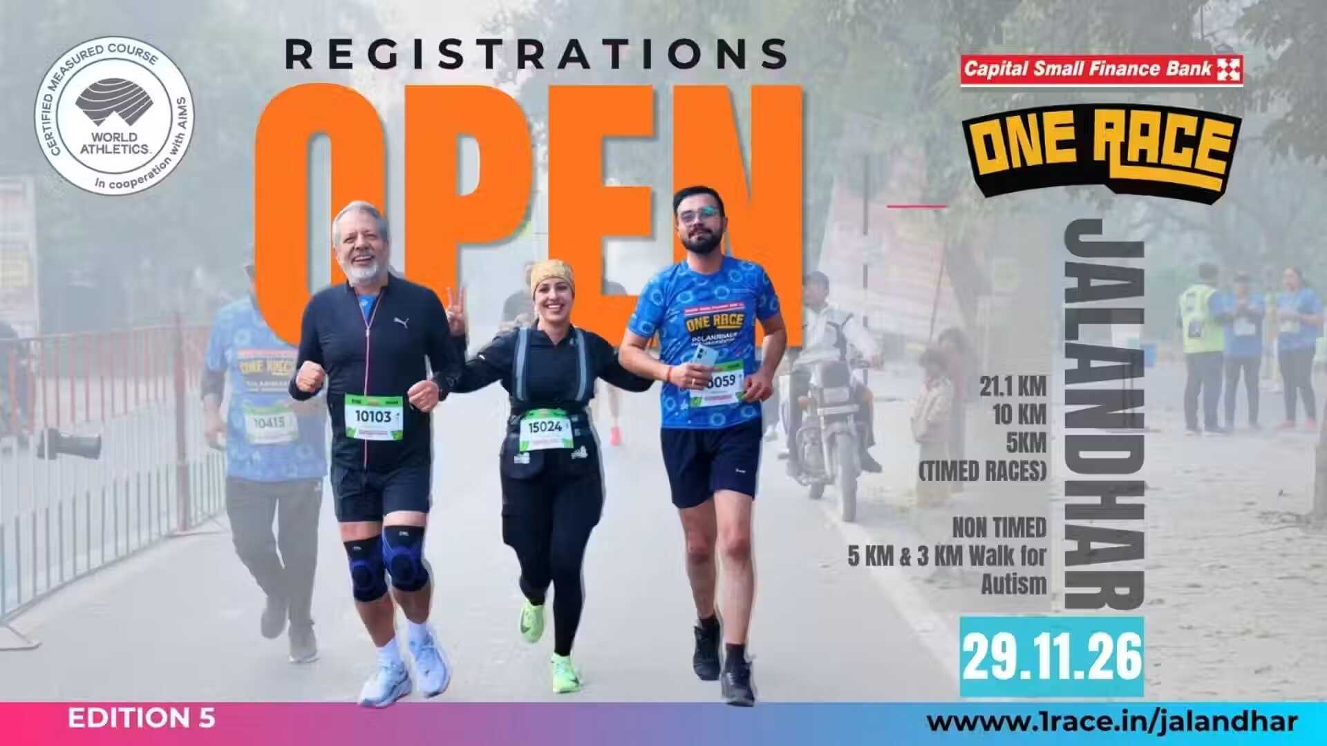 Capital Small Finance Bank One Race Jalandhar Half Marathon 2026